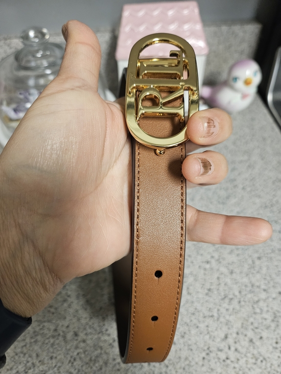 Ralph Lauren Brown Leather Belt with Gold RL Buckle main image 7